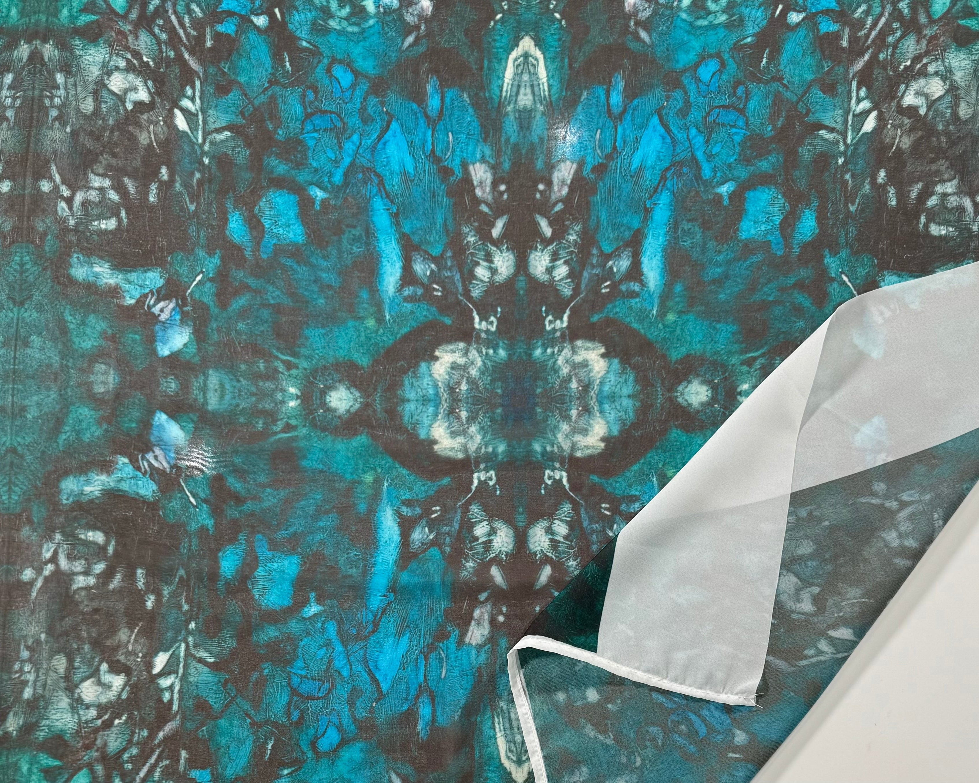 Turquoise Leaves Fabric