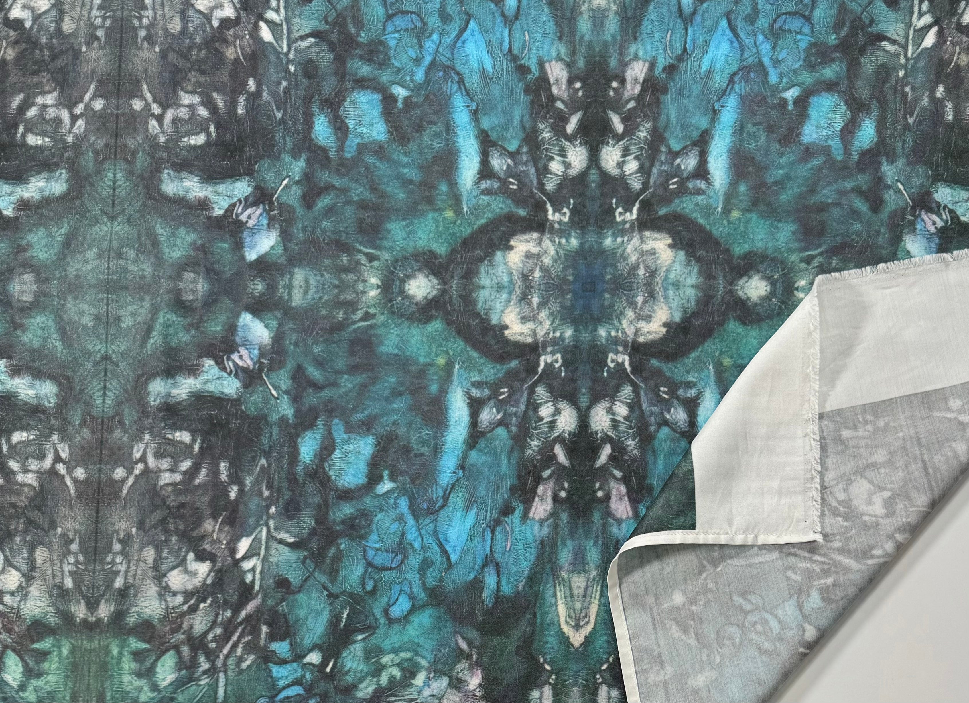 Turquoise Leaves Fabric