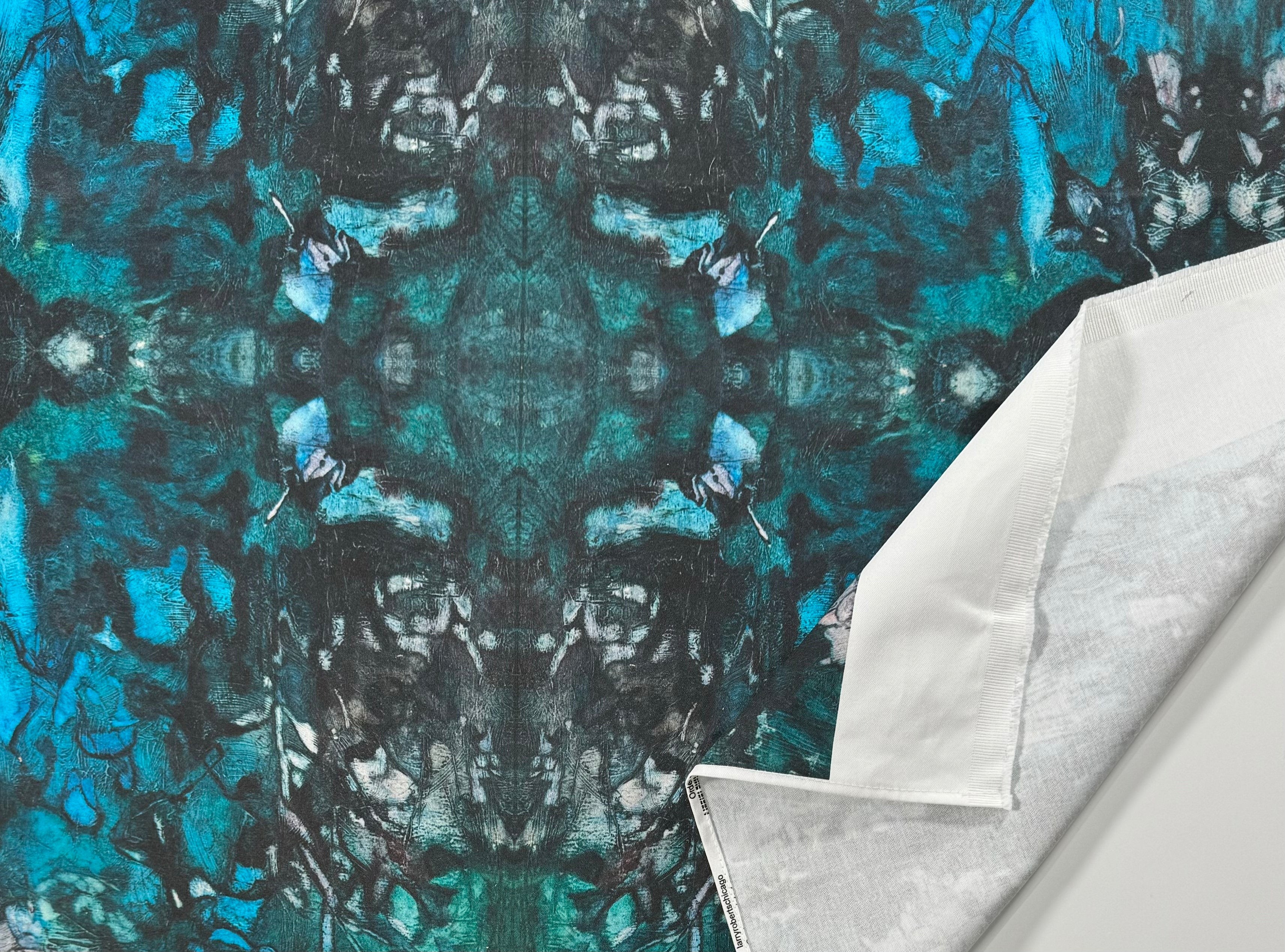 Turquoise Leaves Fabric