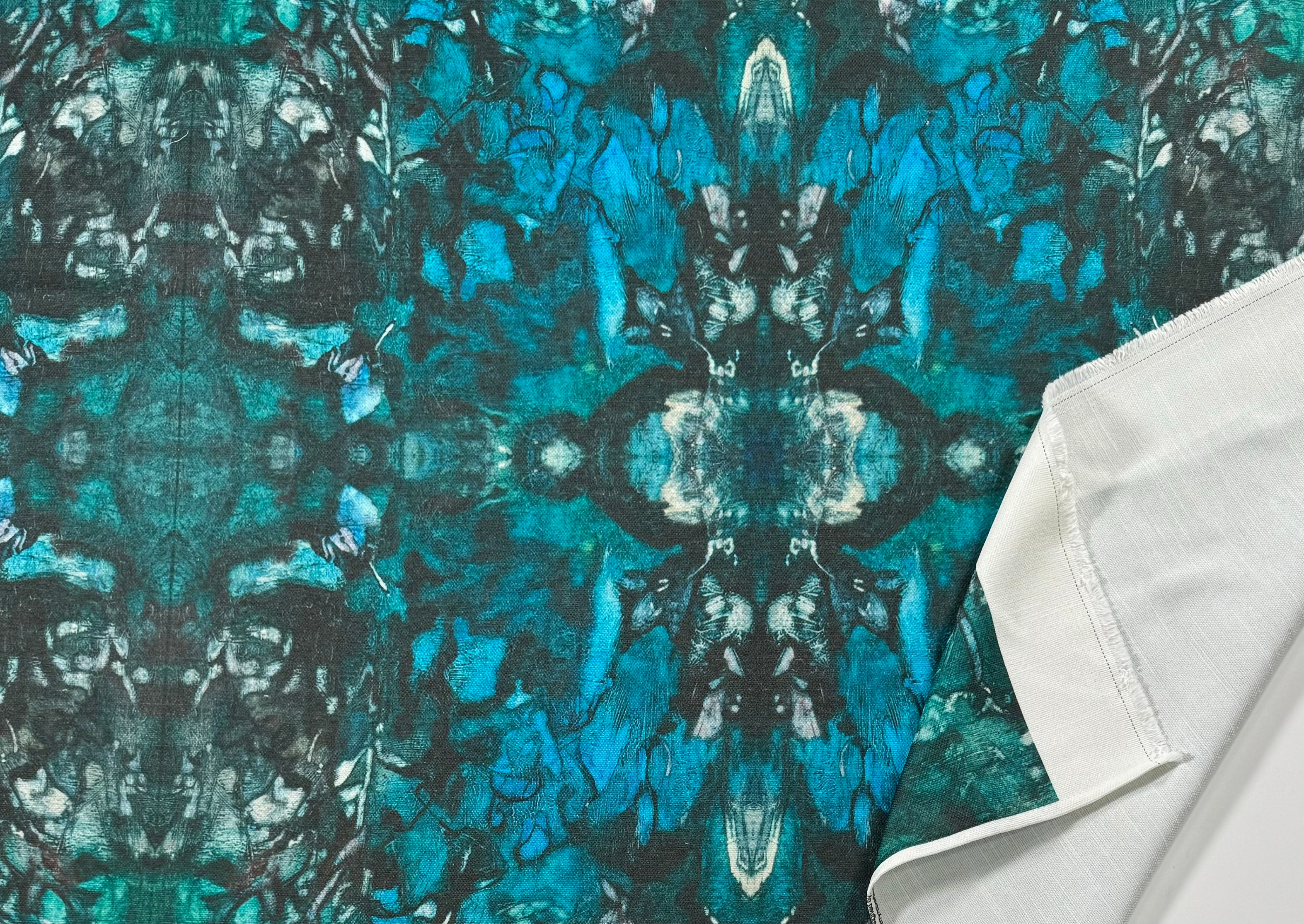 Turquoise Leaves Fabric