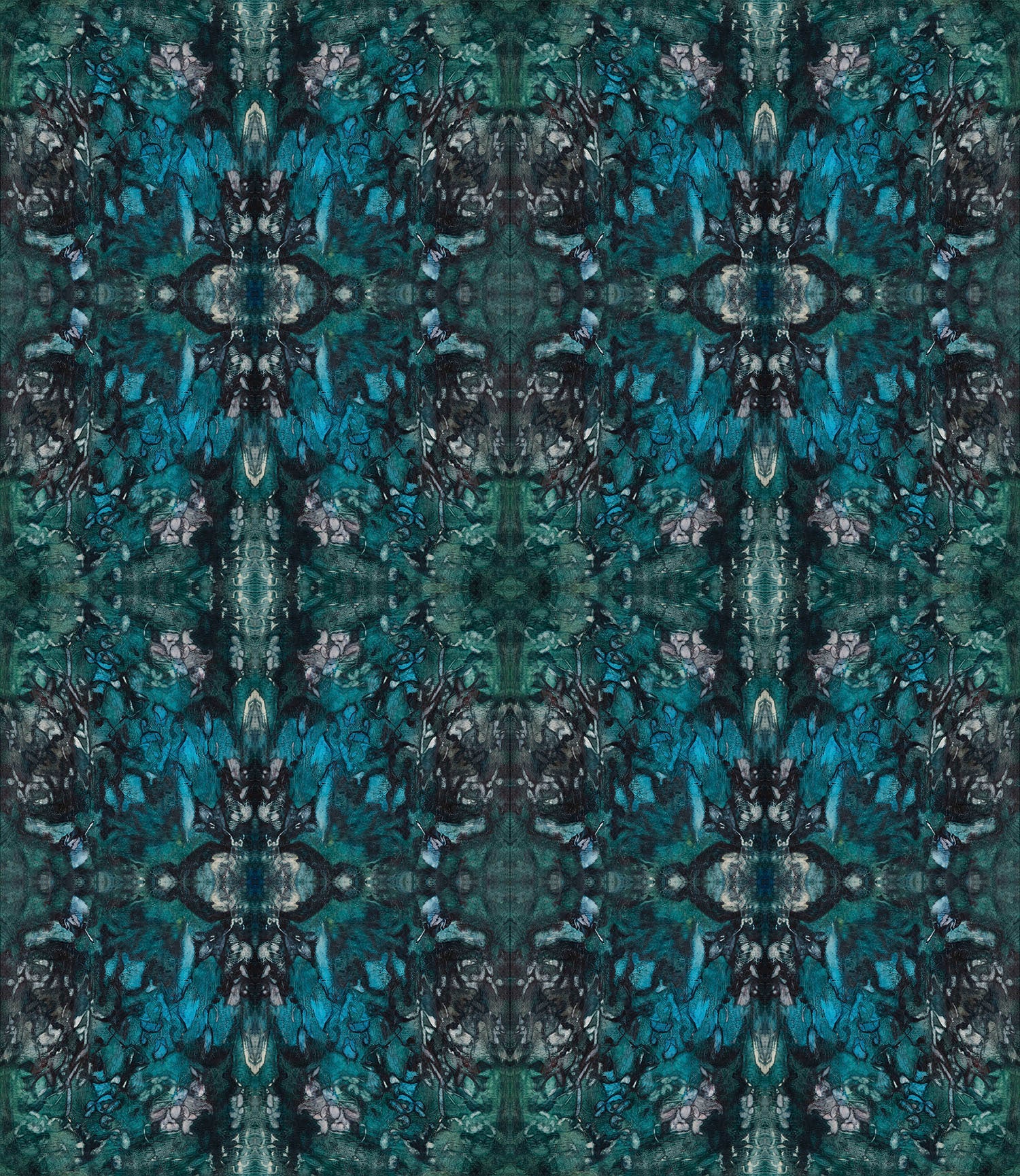 Turquoise Leaves Fabric