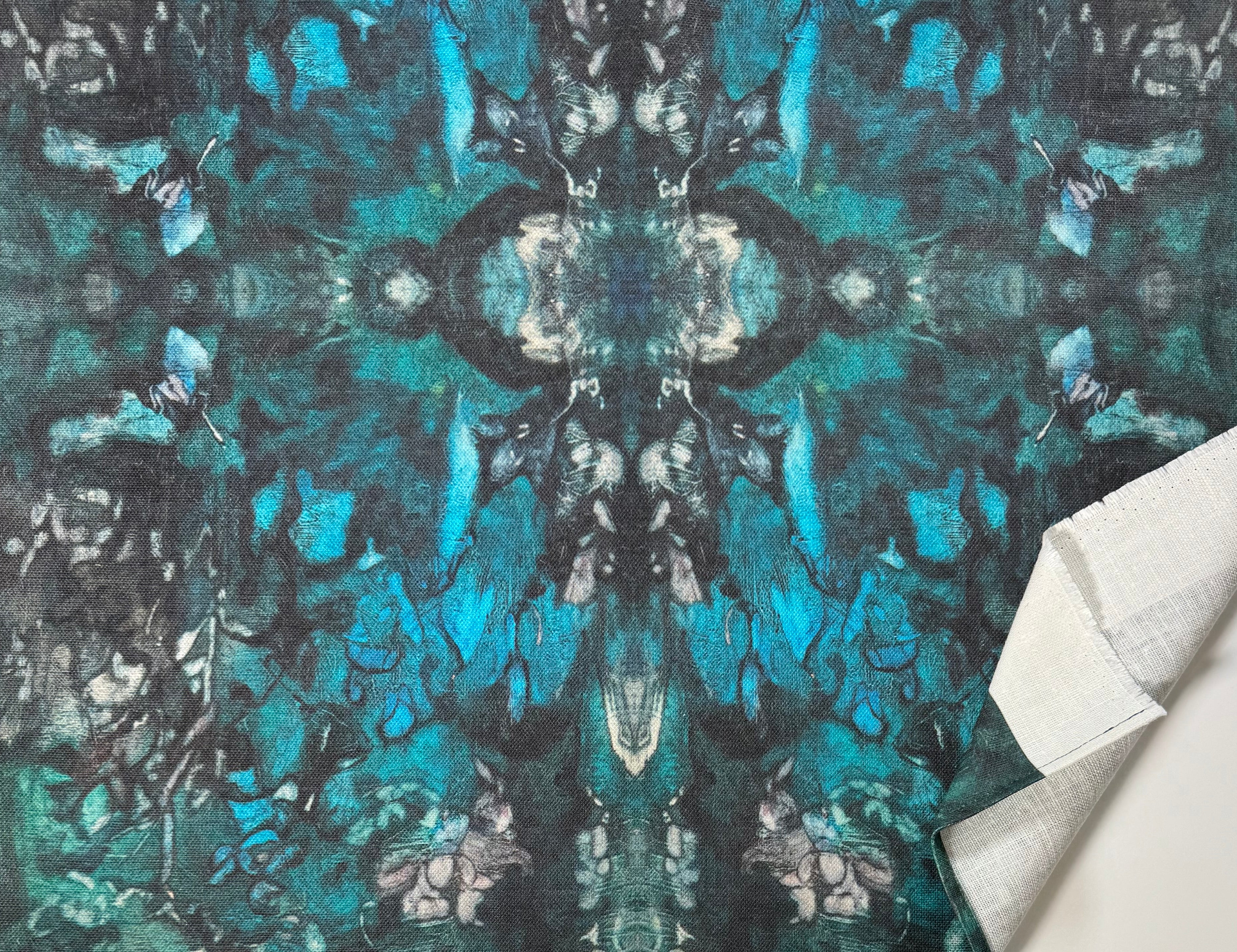 Turquoise Leaves Fabric