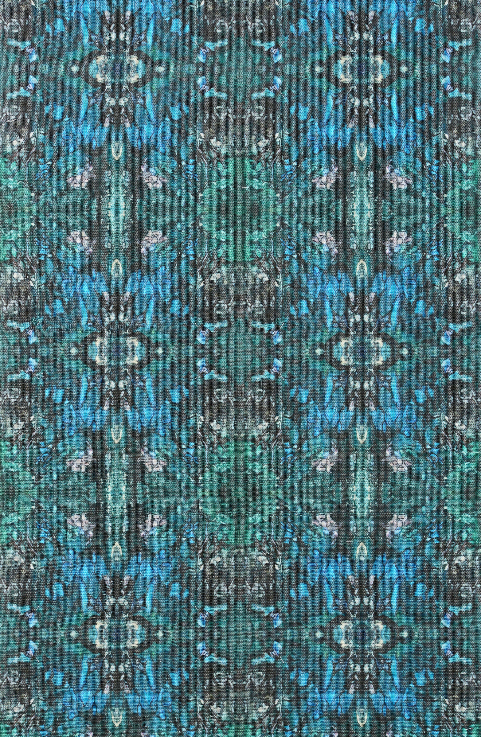 Turquoise Leaves Wallcovering